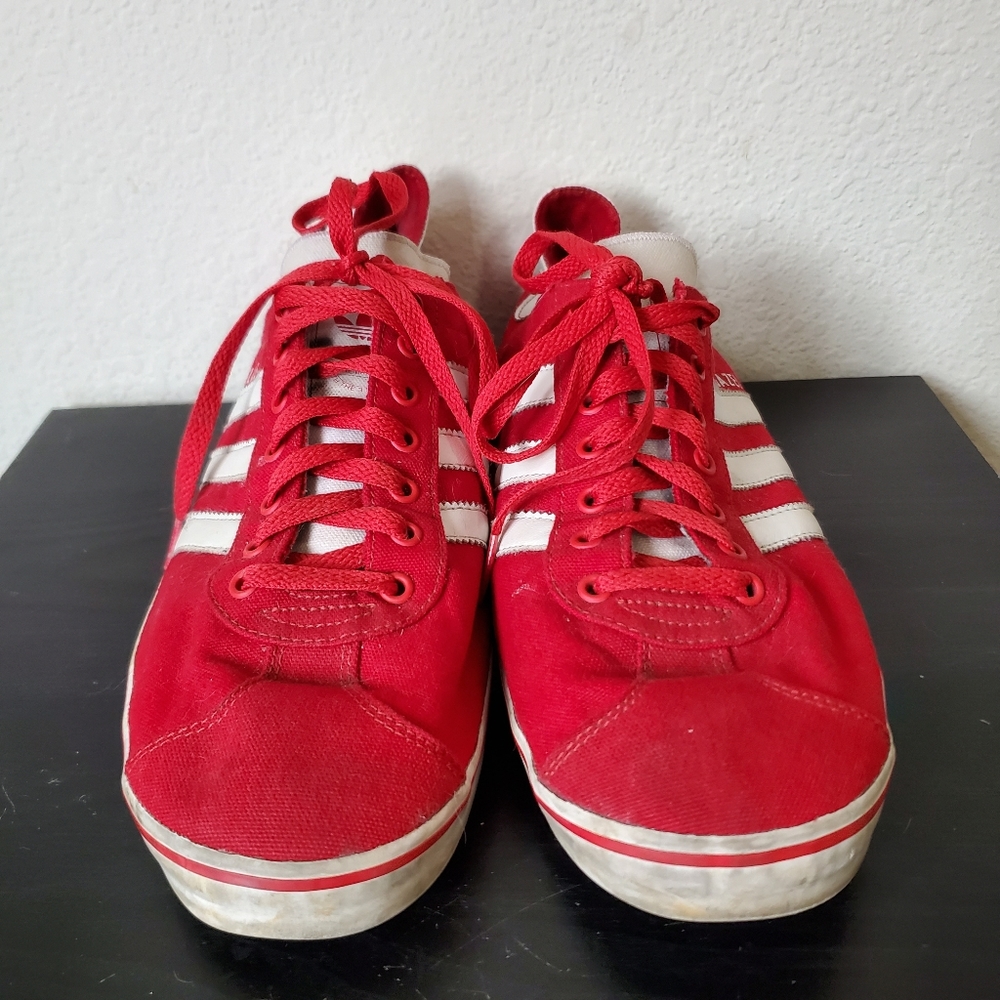 Adidas Mens Red & White Gazelle Sneakers